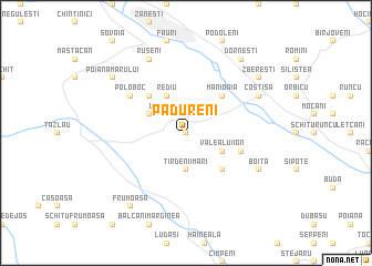 map of Pădureni