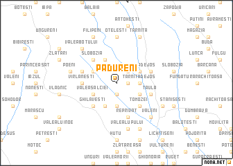 map of Pădureni