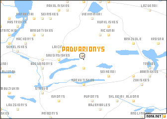 map of Padvarionys