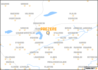map of Paežerė