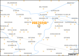 map of Paežeriai