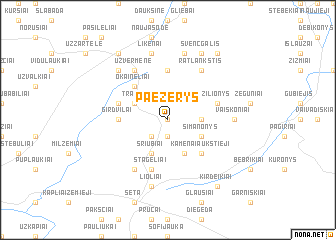 map of Paežerys