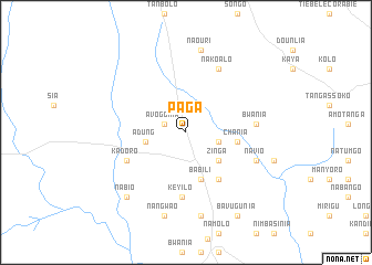 Paga (Ghana) map - nona.net