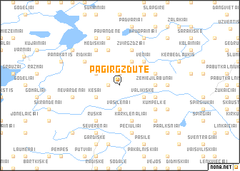 map of Pagirgždūtė