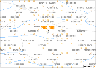 map of Pagiriai