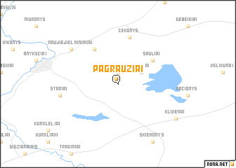 map of Pagraužiai