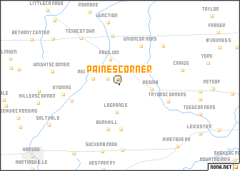 map of Paines Corner