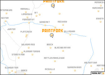 map of Paint Fork