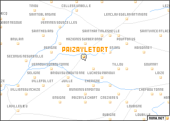 map of Paizay-le-Tort