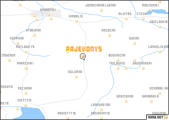 map of Pajevonys