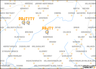 map of Pajty