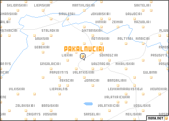 map of Pakalnučiai