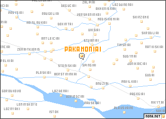 map of Pakamoniai