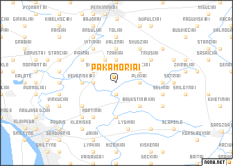 map of Pakamoriai