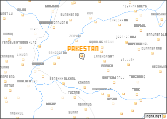 map of Pākestān