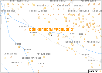 map of Pakka Ghanjerānwāla