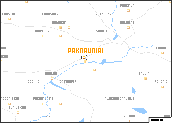 map of Paknauniai