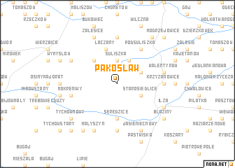 map of Pakosław