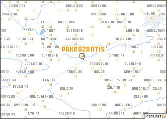 map of Pakražantis