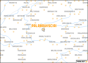 map of Palabaukščiai