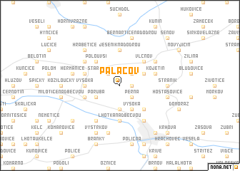 map of Palačov