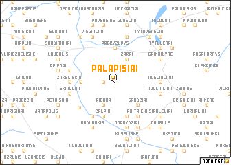 map of Palapišiai