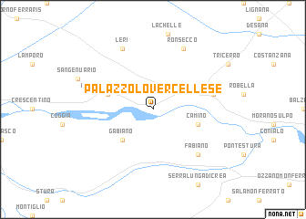 map of Palazzolo Vercellese