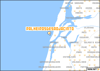 map of Palheiros de São Jacinto