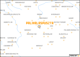 map of Páliháláspuszta