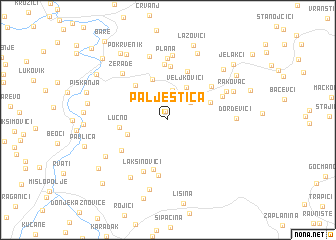 map of Palještica