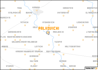 map of Palʼkovichi
