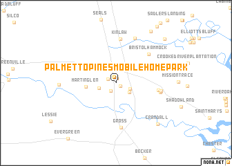 map of Palmetto Pines Mobile Home Park