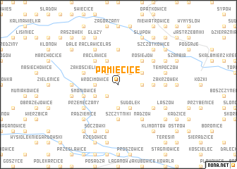 map of Pamięcice