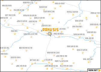 map of Pamūšis