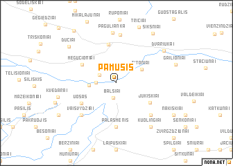 map of Pamūšis