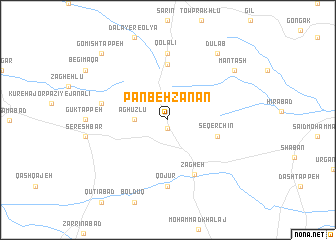 map of Panbeh Zanān