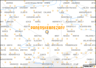 map of Panenské Břežany