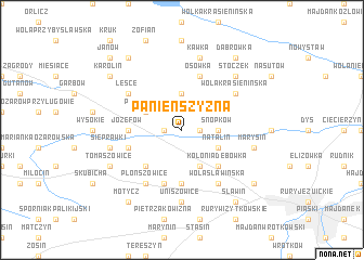 map of Panieńszyzna