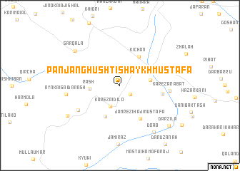 map of Panj Anghusht-i Shaykh Muşţafá