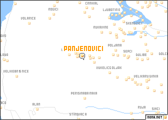 map of Panjenovići