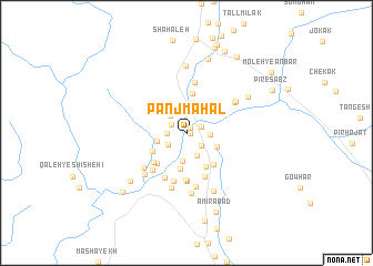 map of Panj Maḩal