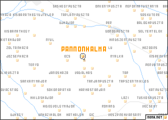 map of Pannonhalma
