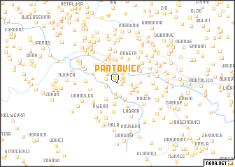 map of Pantovići