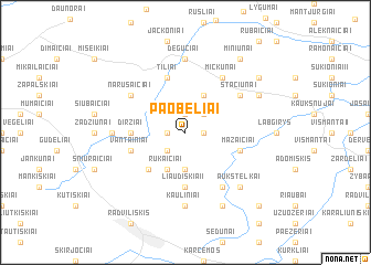 map of Paobeliai