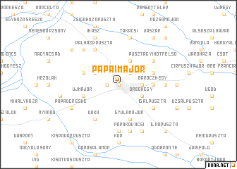 map of Pápaimajor