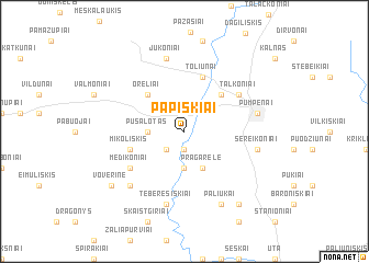 map of Papiškiai