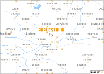 map of Paplėštakiai