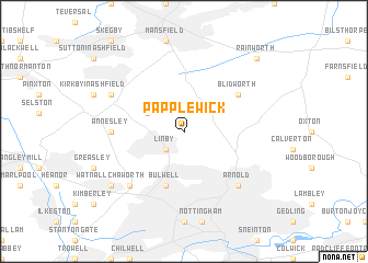 map of Papplewick