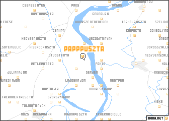 map of Papp-puszta