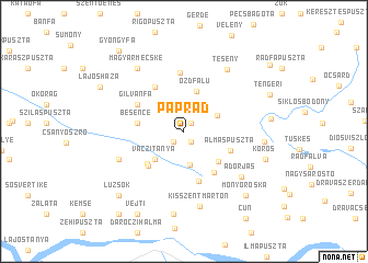 map of Páprád